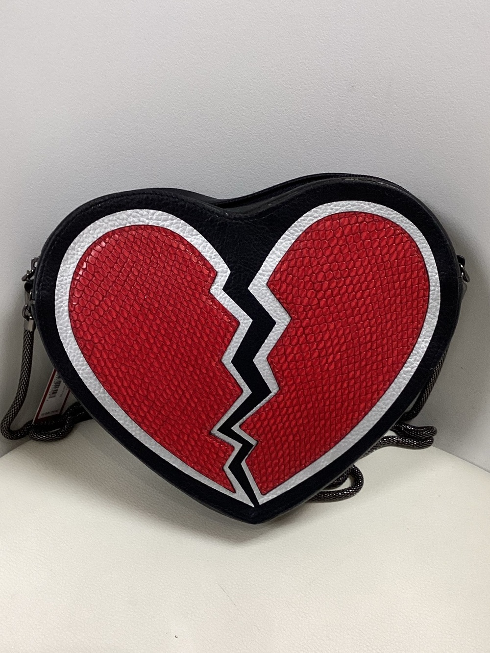 Betsey Johnson Heart Breaker Crossbody Bag NWT Red Black Novelty Purse